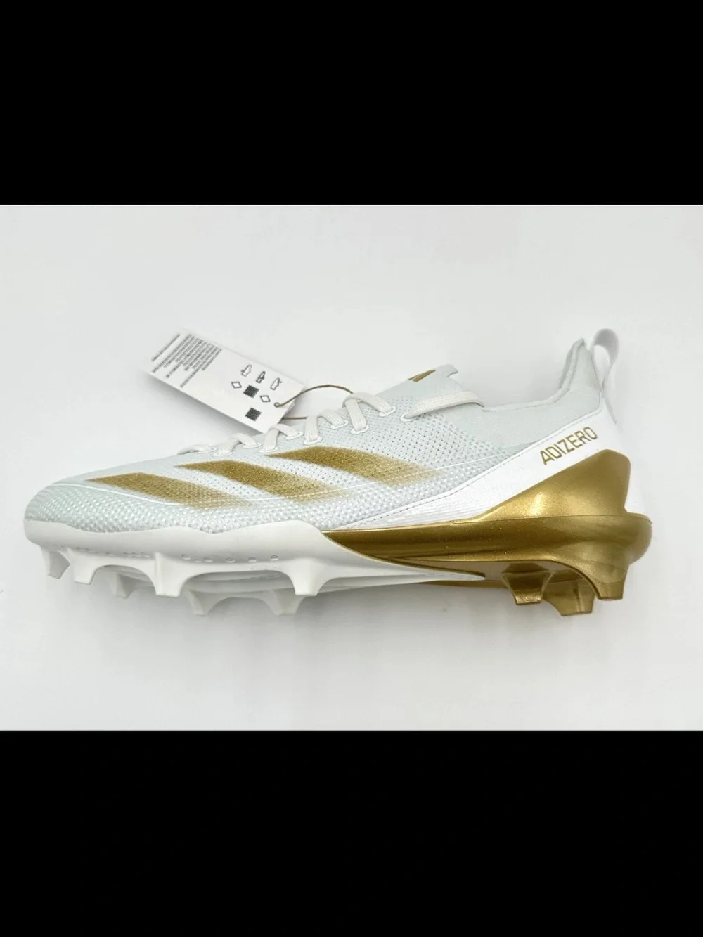 ADIDAS cleats White & Gold Adizero Football Cleats